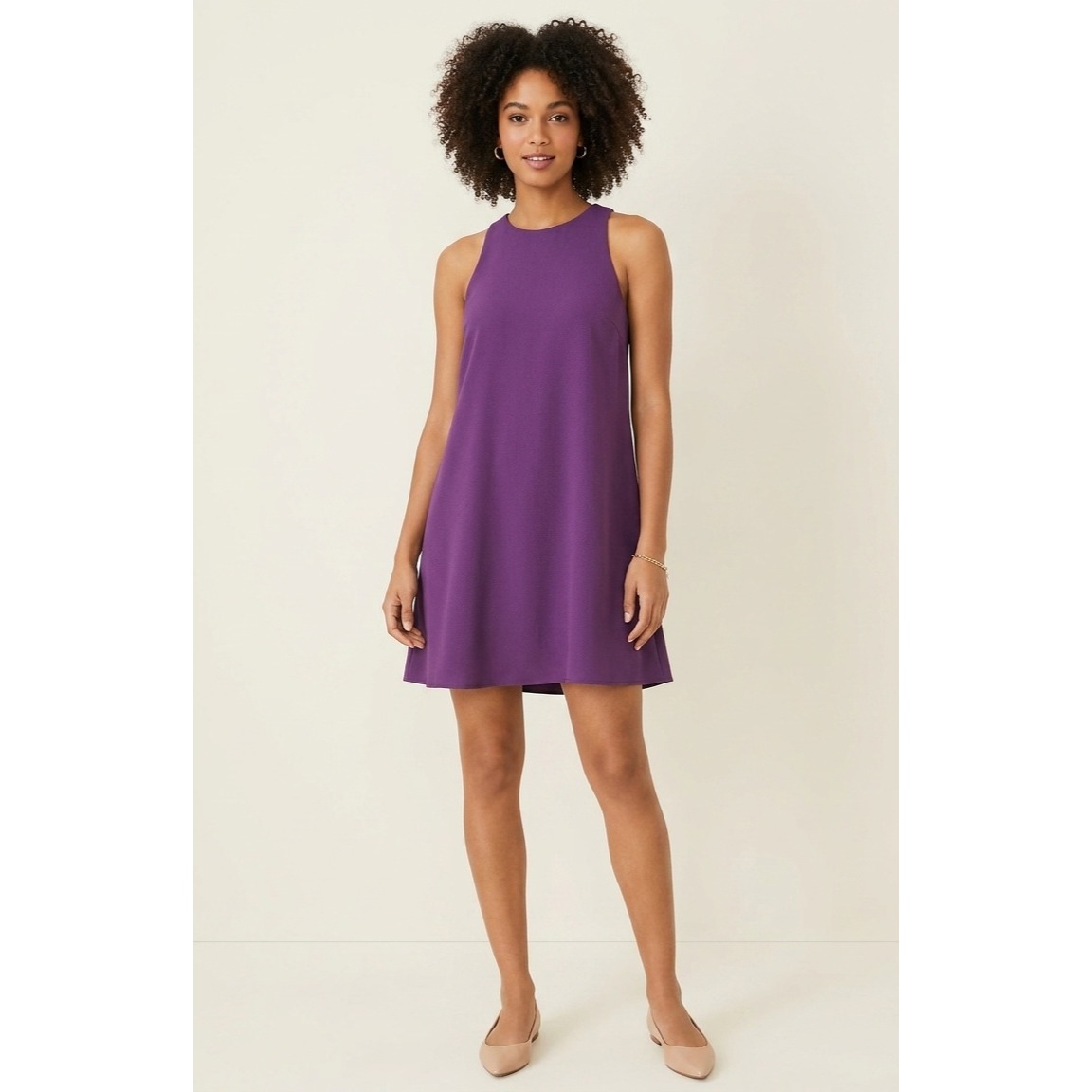 Loft Dress Women Xs Ruffle Back Halter Neck Sleeveless Mini